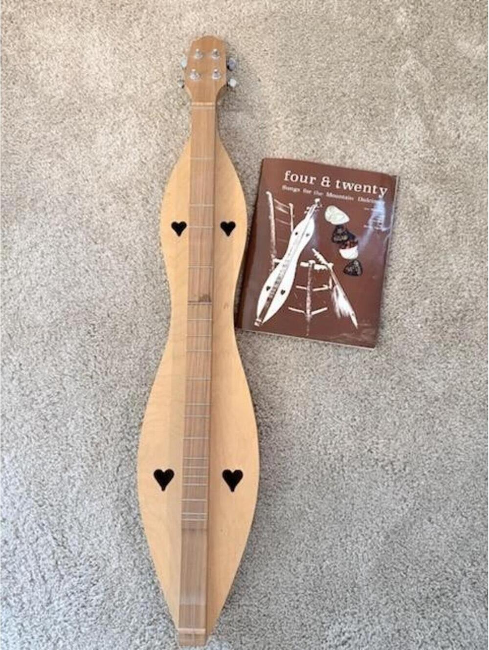 Handcrafted Mountain Dulcimer 4 String Folk Instrument w/ Song Book Appalachian